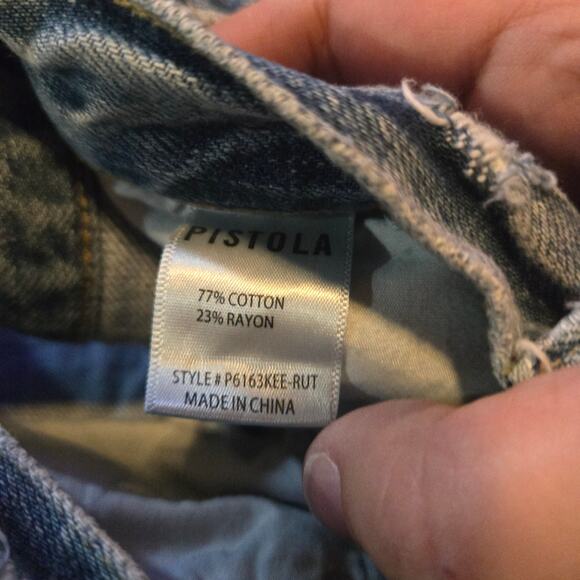 Pistola Keeley Ripped Flare Jeans Light Wash 26 - Picture 9 of 12